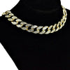 Cuban Link Iced Chain Gold Finish 16" x 15MM  Choker Necklace