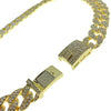 Cuban Link Iced Chain Gold Finish w/ Magnetic Clasp Necklace  24"