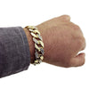 Cuban Link Iced Half Stone Gold Finish Bling Bracelet 8"