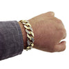 Cuban Link Iced Half Stone Gold Finish Bling Bracelet 8"