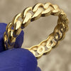 Cuban Link Ring Plain Gold Finish over 925 Sterling Silver