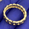 Cuban Link Ring Plain Gold Finish over 925 Sterling Silver