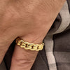 Cuban Link Ring Plain Gold Finish over 925 Sterling Silver