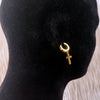 Dangle Drop Cross Hoop Earrings Gold Plated over Stainless Steel