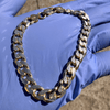 Diamond Cut Bracelet 14K Gold Plated 925 Silver Two Tone Cuban Link 8.5" 8MM Thick 20 Grams