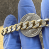 Diamond Cut Bracelet 14K Gold Plated 925 Silver Two Tone Cuban Link 8.5" 8MM Thick 20 Grams
