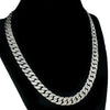 Diamond Dust Diamond Cut Silver Tone Cuban Chain 16" 10MM