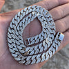 Diamond Dust Diamond Cut Silver Tone Cuban Chain 16" 10MM