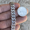 Diamond Dust Diamond Cut Silver Tone Cuban Chain 16" 10MM