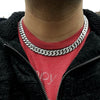 Diamond Dust Diamond Cut Silver Tone Cuban Chain 18" 10MM