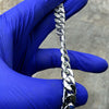 Diamond Dust Diamond Cut Silver Tone Cuban Chain 18" 10MM