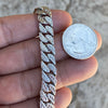 Diamond Dust Diamond Cut Silver Tone Cuban Chain 20" 10MM