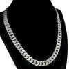 Diamond Dust Diamond Cut Silver Tone Cuban Chain 24" 10MM