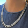 Diamond Dust Diamond Cut Silver Tone Cuban Chain 24" 10MM