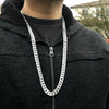 Diamond Dust Diamond Cut Silver Tone Cuban Chain 30" 10MM