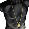 Dollar Sign Gold Finish 36" Franco Chain Necklace