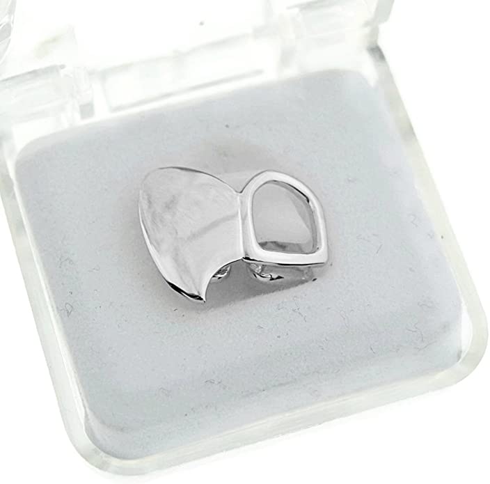 14k Gold Plated Double Cap Fang Grillz Canine Two Tooth Top Left Hand