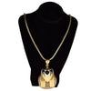 Egyptian Horus Falcon Bird Gold Plated 36" Franco Chain Necklace