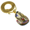 Egyptian Horus Falcon Bird Gold Plated 36" Franco Chain Necklace