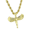 Egyptian Isis Pendant Gold Finish Rope Chain Necklace 24"