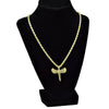 Egyptian Isis Pendant Gold Finish Rope Chain Necklace 24"