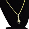 Electric Plug Micro Pendant Gold Finish Rope Chain Necklace 24"