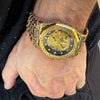 Embossed Dragon Face Men’s Automatic Gold Watch