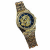 Embossed Dragon Face Men’s Automatic Gold Watch