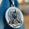 Euphanasia Pendant Medallion Angel Of Death Plain 925 Silver 1.25"