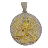 Euphanasia Pendant Medallion Iced Gold Finish over 925 Silver (Silver Trim)