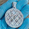Euphanasia Pendant Medallion Iced Gold Finish over 925 Silver (Silver Trim)