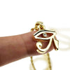 Eye Of Horus Micro Rope Chain Gold Finish Necklace 24"