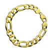 Figaro Link Bracelet Gold Finish over 925 Silver 10MM 8"
