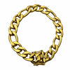 Figaro Link Bracelet Gold Finish over Stainless Steel 8.5"