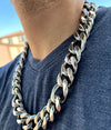Figaro Link Chain 316L Stainless Steel Necklace 22MM Thick 18"-30"
