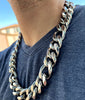 Figaro Link Chain 316L Stainless Steel Necklace 22MM Thick 18"-30"