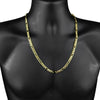 Figaro Link Gold Finish Chain Necklace 24" x 7MM