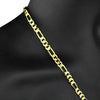 Figaro Link Gold Finish Chain Necklace 24" x 7MM