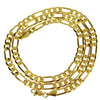 Figaro Link Gold Finish Chain Necklace 24" x 7MM