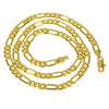 Figaro Link Gold Finish Choker Necklace 20" x 4.6MM