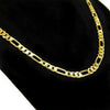 Figaro Link Gold Finish Choker Necklace 20" x 4.6MM