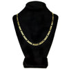 Figaro Link Gold Finish Choker Necklace 20" x 5.8MM