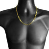 Figaro Link Gold Finish Choker Necklace 20" x 6.5MM