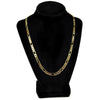 Figaro Link Gold Finish Choker Necklace 20" x 6.5MM