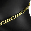 Figaro Link Gold Finish Choker Necklace 20" x 6.5MM