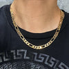 Figaro Link Gold Finish Choker Necklace 20" x 8MM