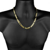 Figaro Link Gold Finish Choker Necklace 20" x 9MM