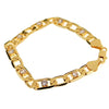 Figaro Link Iced Bling Gold Finish Bracelet 8"x 7MM