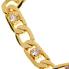 Figaro Link Iced Bling Gold Finish Bracelet 8"x 7MM