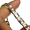 Figaro Link Iced Bling Gold Finish Bracelet 8"x 7MM